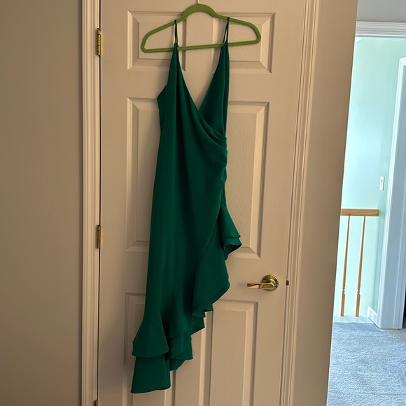 REVOLVE x Lovers + Friends Evergreen Ruffled Gown in Jewel Green - Picture 6 of 12